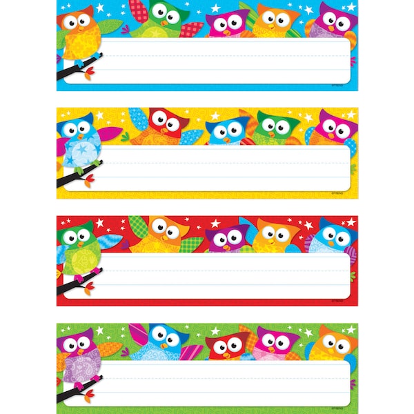Trend Enterprises Owl-Stars? Desk Toppers? Name Plates Variety Pack, PK192 T69910 - main